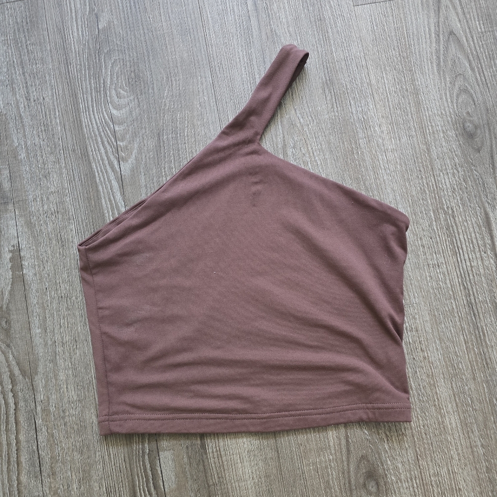 Peoria brown one strap tube crop top size medium